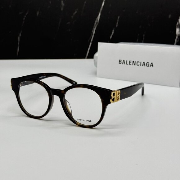 NEW BALENCIAGA BB0173O 002 ROUND HAVANA WOMEN EYEGLASSES BALENCIAGA - Picture 1 of 10